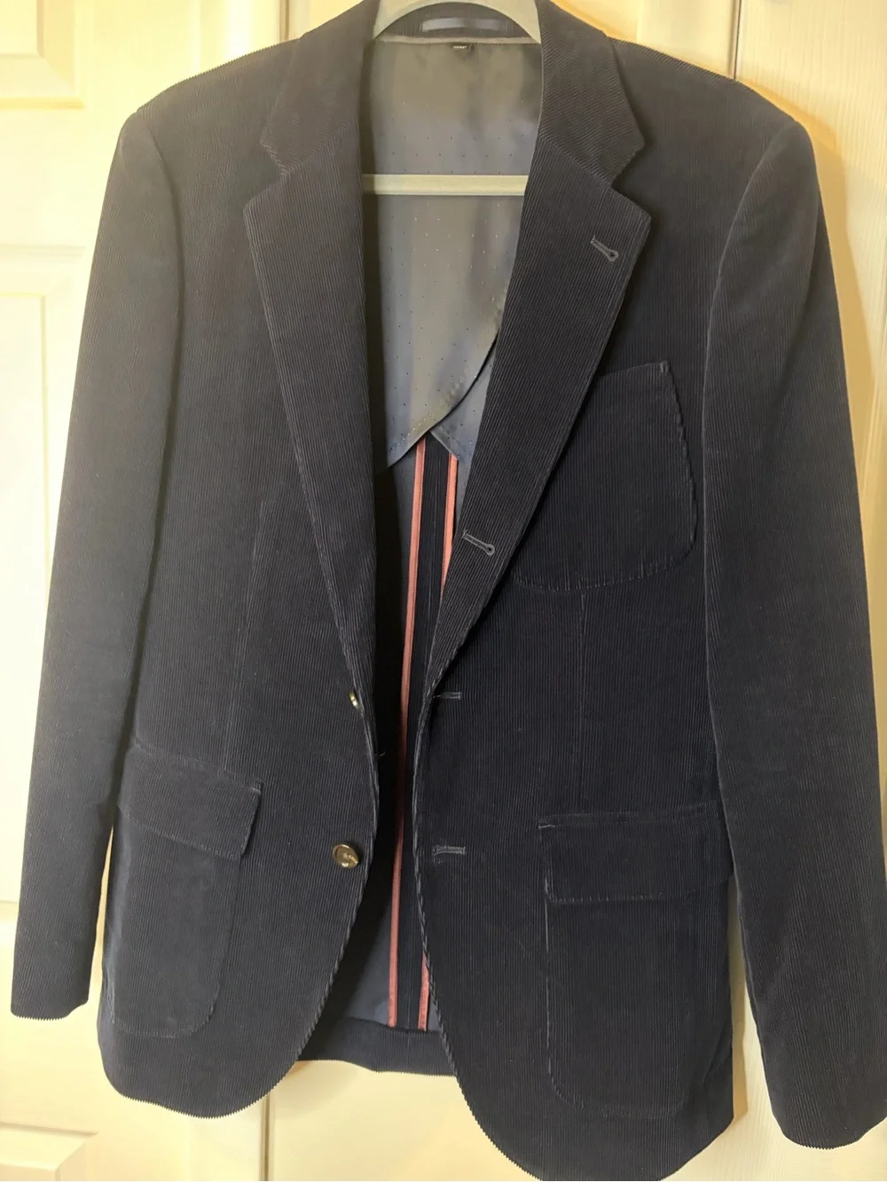 J.Crew Ludlow Fielding Blazer Jacket Men's 36R Navy Blue Corduroy A9182 (NWOT)